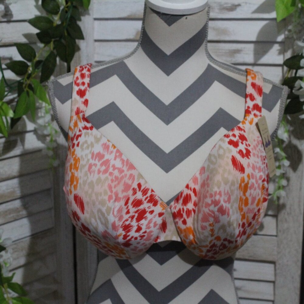 cacique pink leopard print bra
